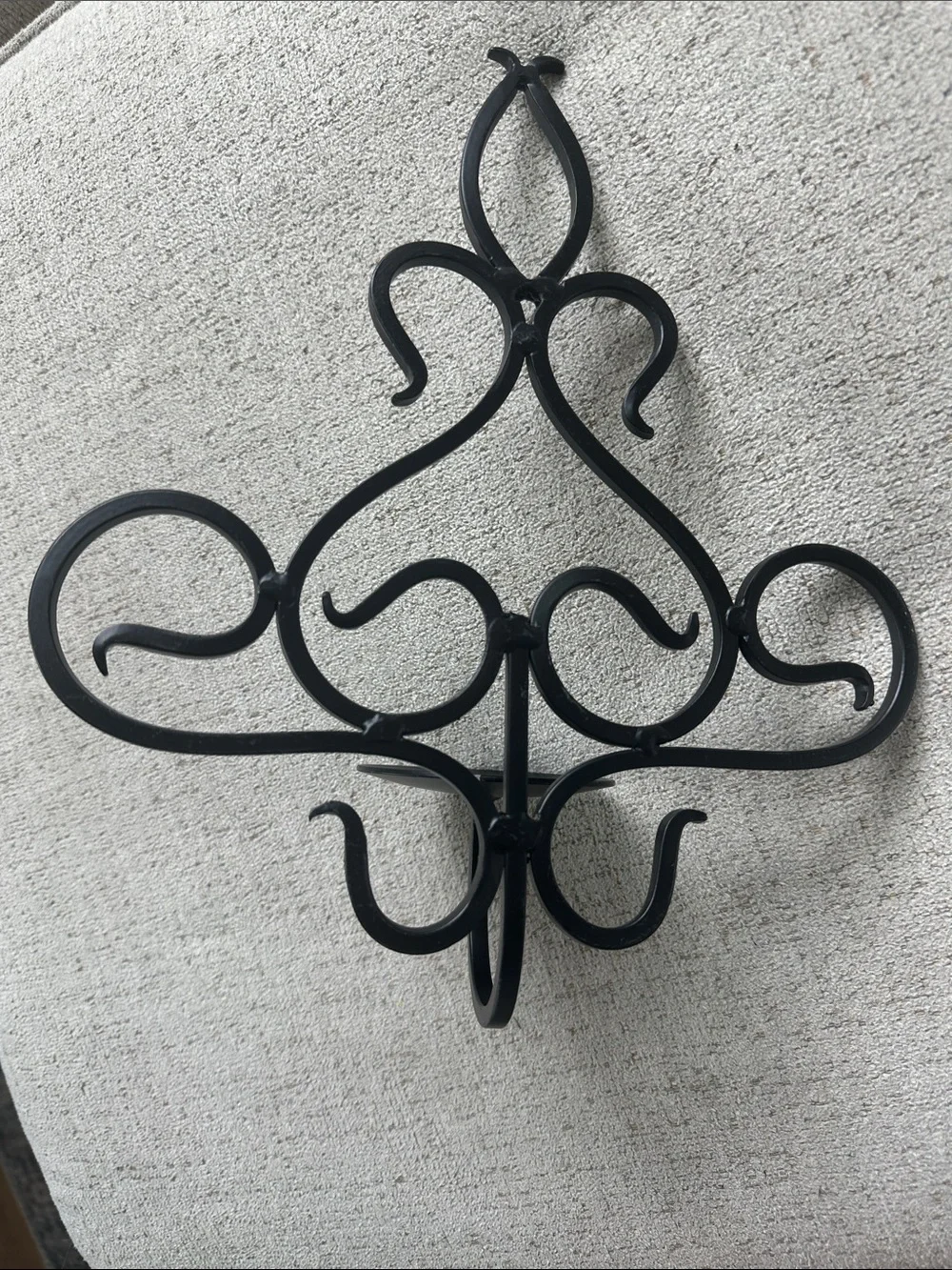 Vintage Black Wrought Iron Decorative Metal Candle Sconces - Set of 2